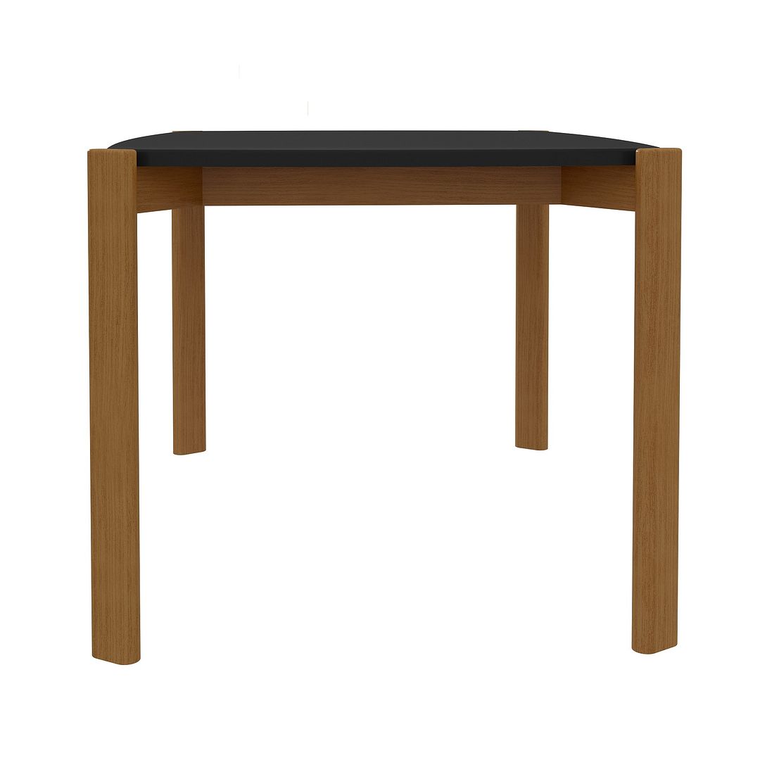 Manhattan Comfort Mid-Century Modern Gales 47.24 Dining Table with Solid Wood Legs in Matte Black