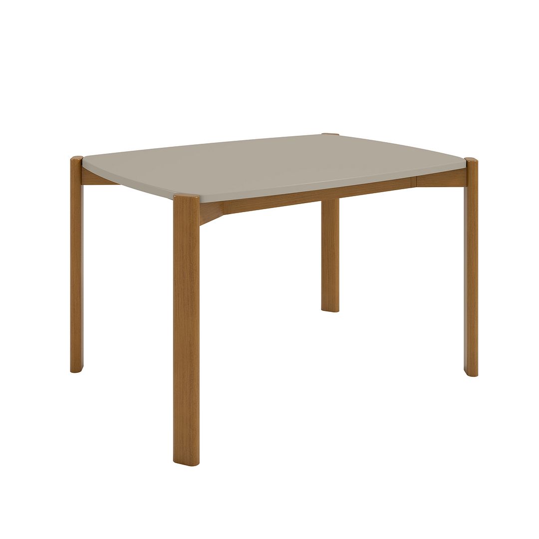 Manhattan Comfort Mid-Century Modern Gales 47.24 Dining Table with Solid Wood Legs in Greige