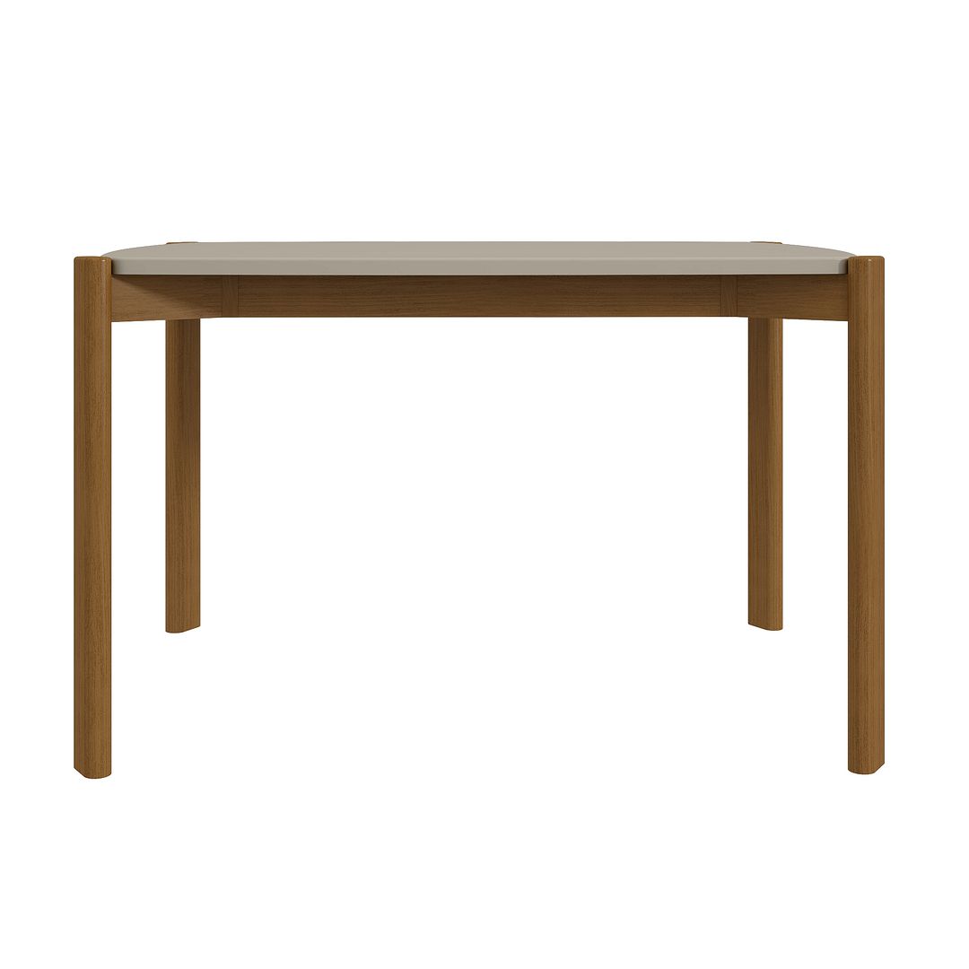 Manhattan Comfort Mid-Century Modern Gales 47.24 Dining Table with Solid Wood Legs in Greige