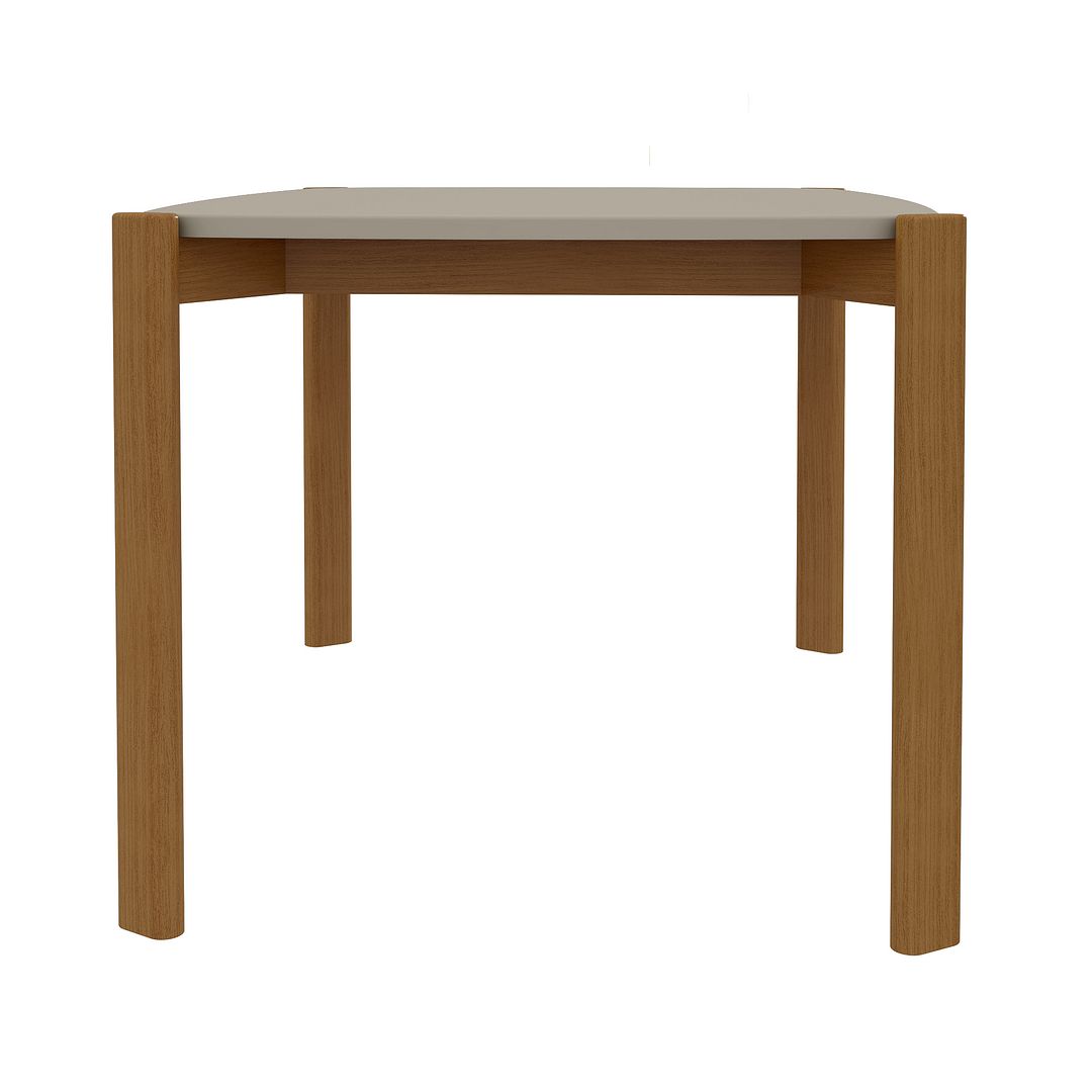 Manhattan Comfort Mid-Century Modern Gales 47.24 Dining Table with Solid Wood Legs in Greige