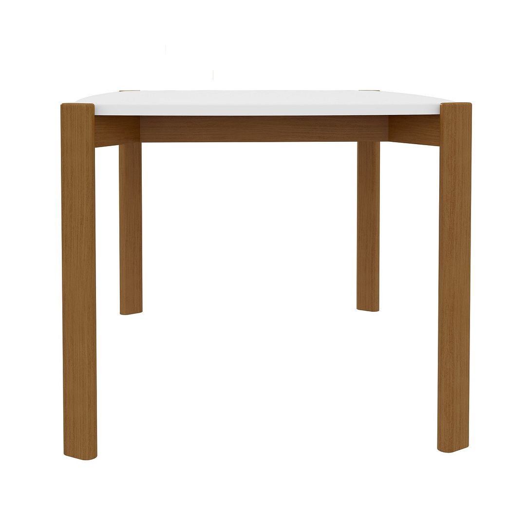 Manhattan Comfort Mid-Century Modern Gales 47.24 Dining Table with Solid Wood Legs in Matte White