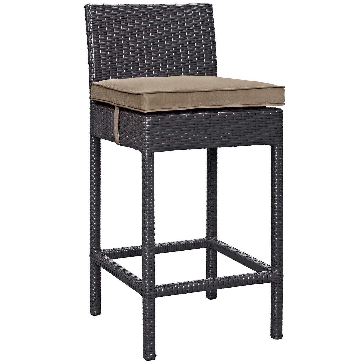 Convene Outdoor Patio Fabric Bar Stool Espresso Mocha EEI-1006-EXP-MOC