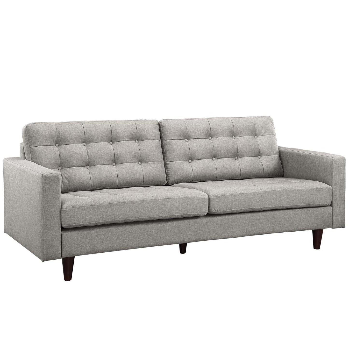 Empress Upholstered Fabric Sofa Light Gray EEI-1011-LGR