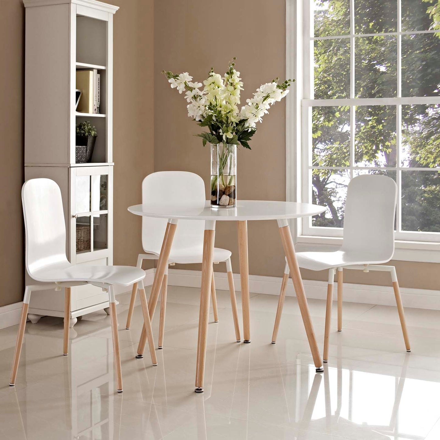 Track Round Dining Table White EEI-1055-WHI