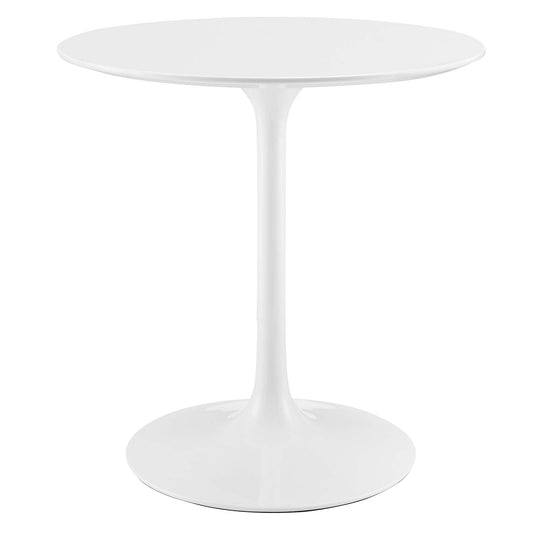 Lippa 28" Round Wood Top Dining Table White EEI-1115-WHI