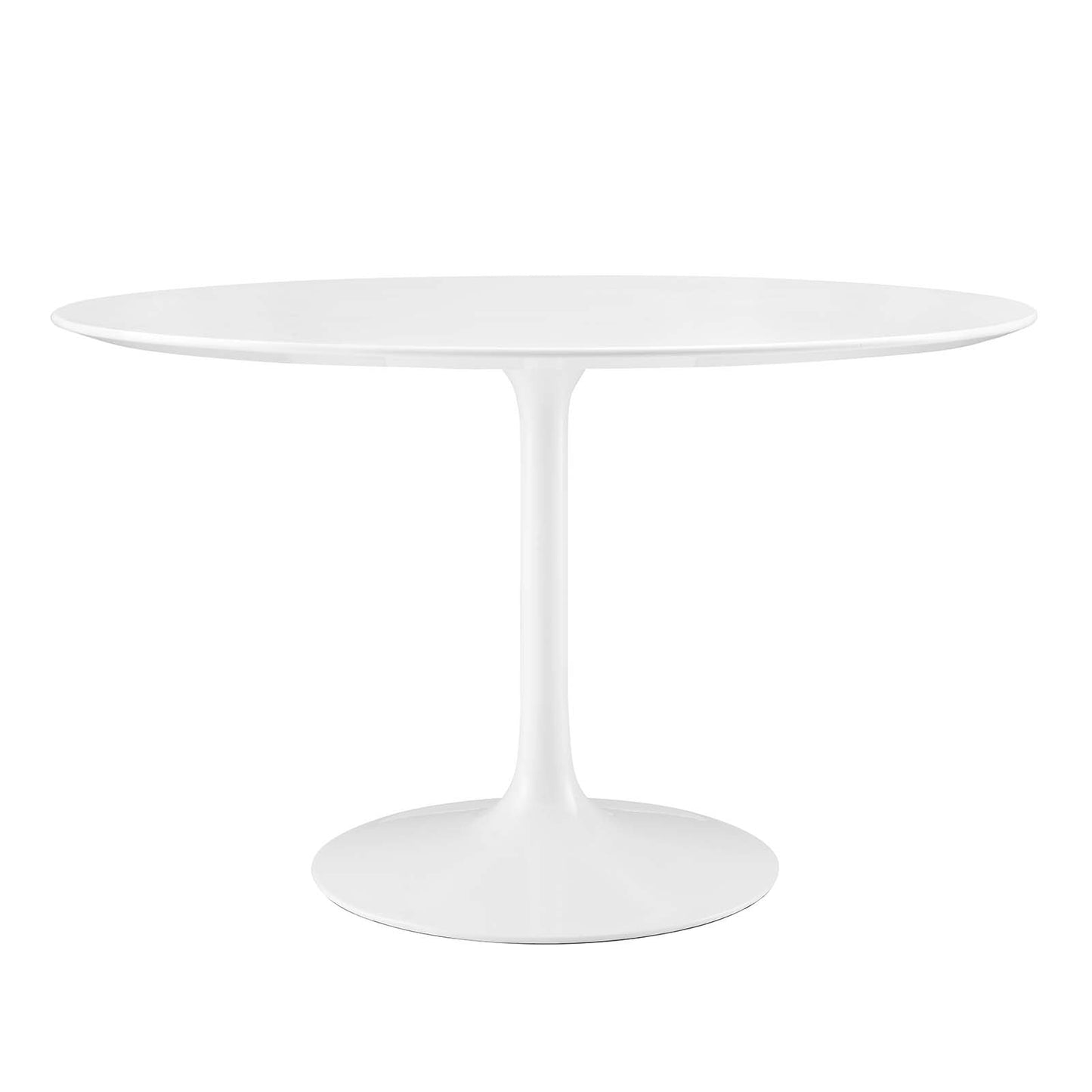 Lippa 47" Round Wood Top Dining Table White EEI-1118-WHI