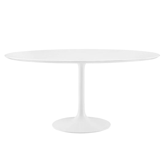 Lippa 60" Round Wood Top Dining Table White EEI-1120-WHI