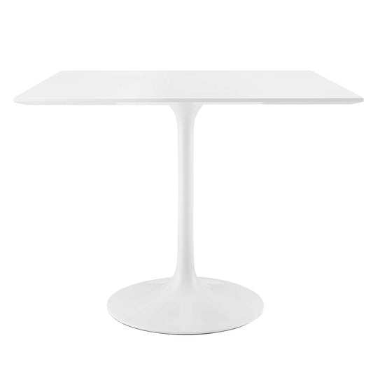 Lippa 36" Square Wood Top Dining Table White EEI-1124-WHI