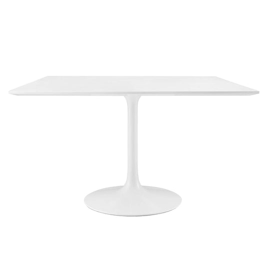 Lippa 47" Square Wood Top Dining Table White EEI-1125-WHI