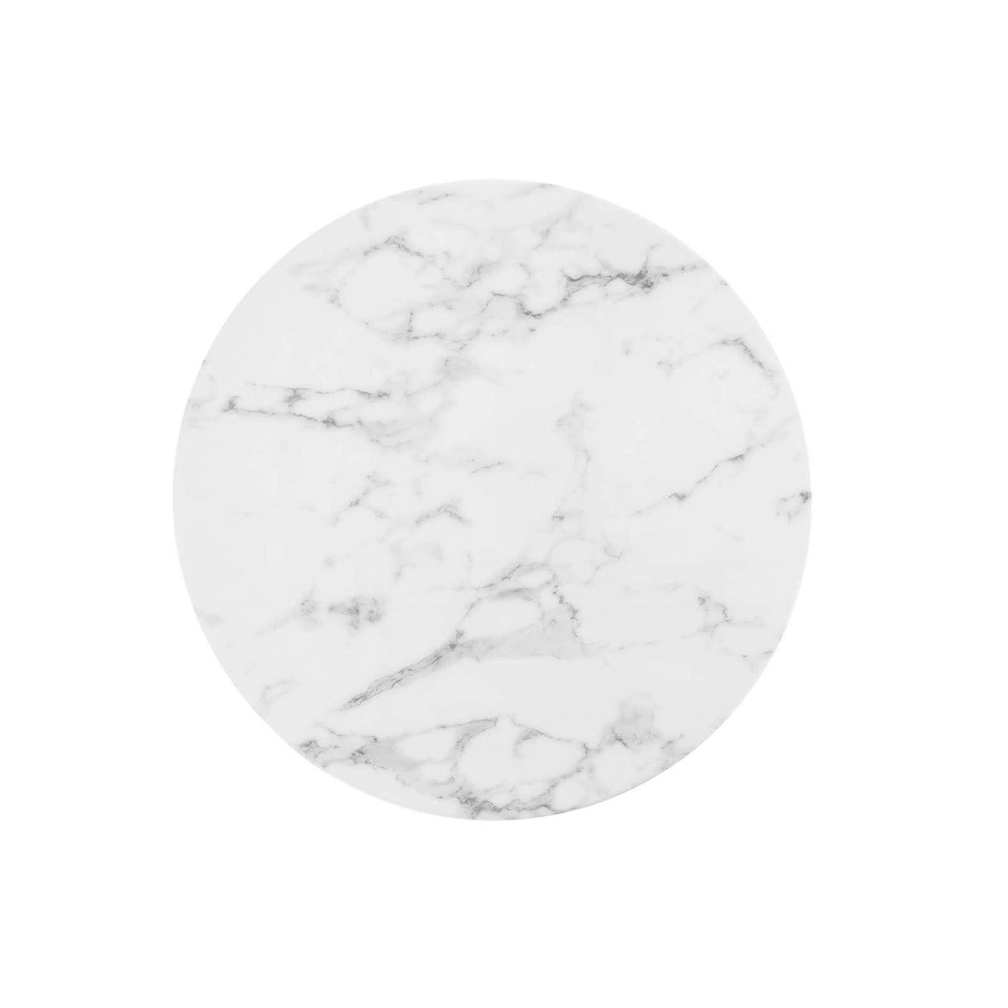 Lippa 28" Round Artificial Marble Dining Table White EEI-1128-WHI