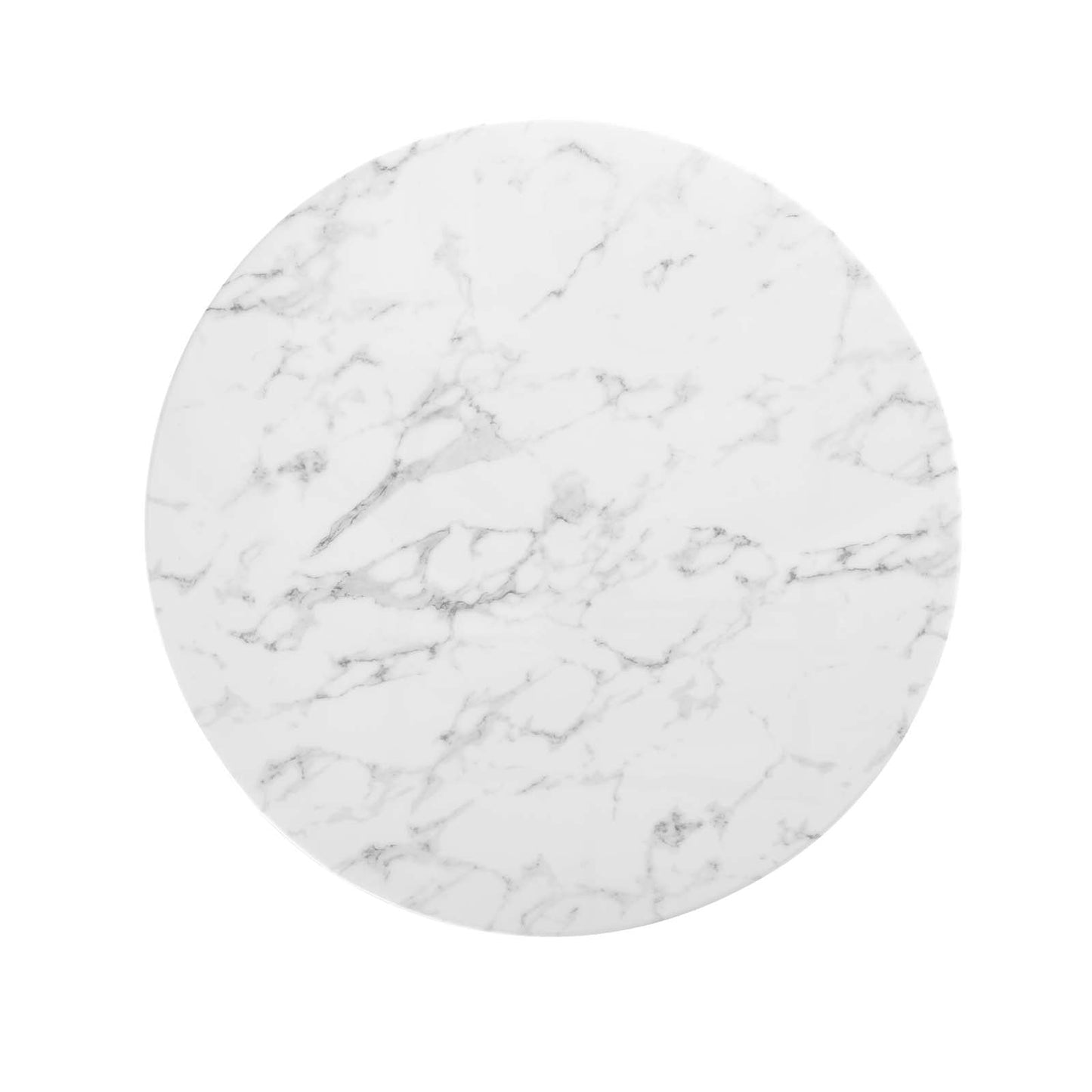 Lippa 40" Round Artificial Marble Dining Table White EEI-1130-WHI