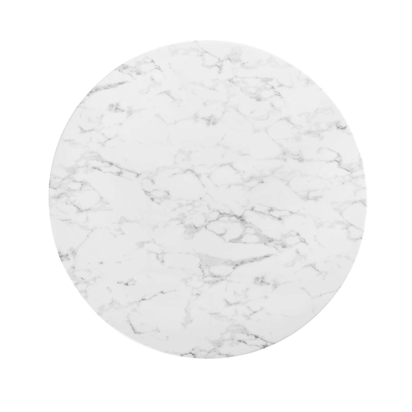 Lippa 47" Round Artificial Marble Dining Table White EEI-1131-WHI