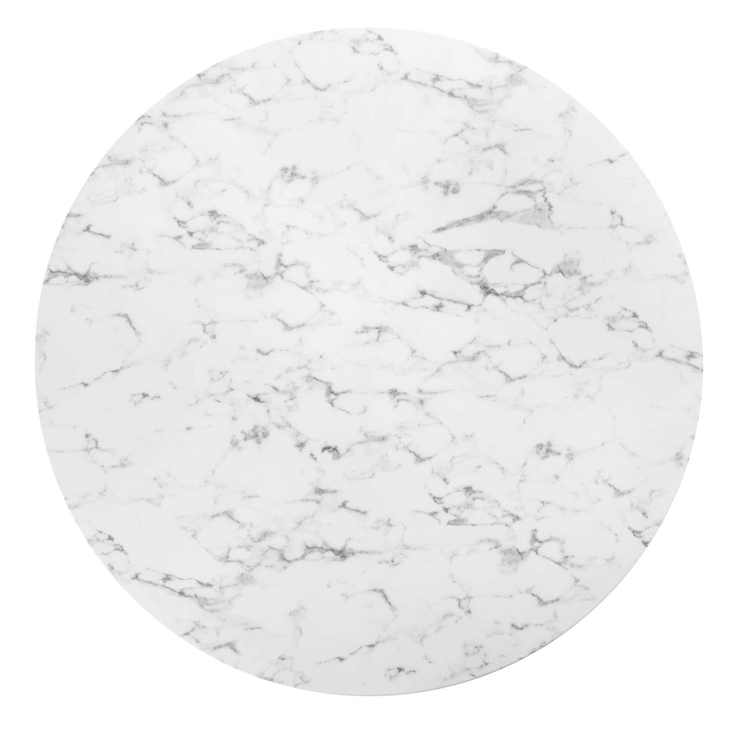 Lippa 60" Round Artificial Marble Dining Table White EEI-1133-WHI