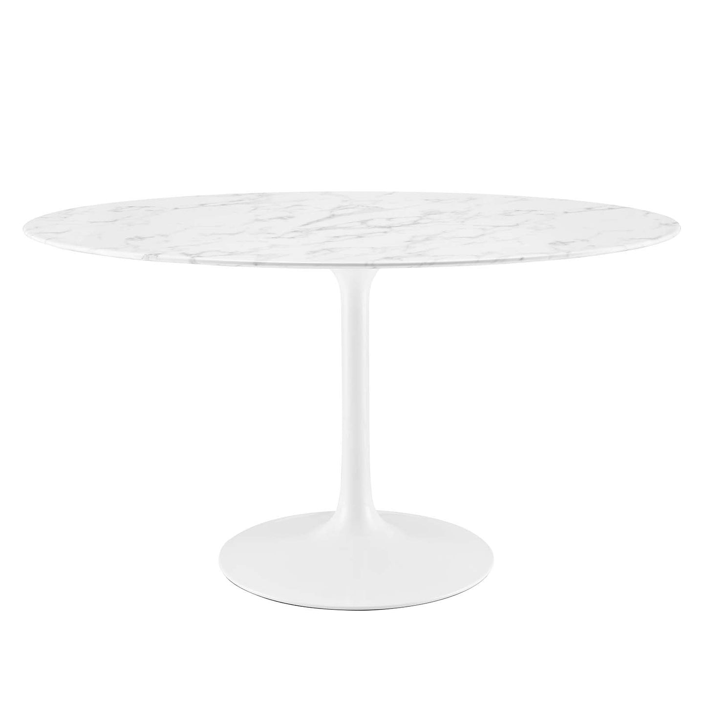 Lippa 54" Oval Artificial Marble Dining Table White EEI-1134-WHI