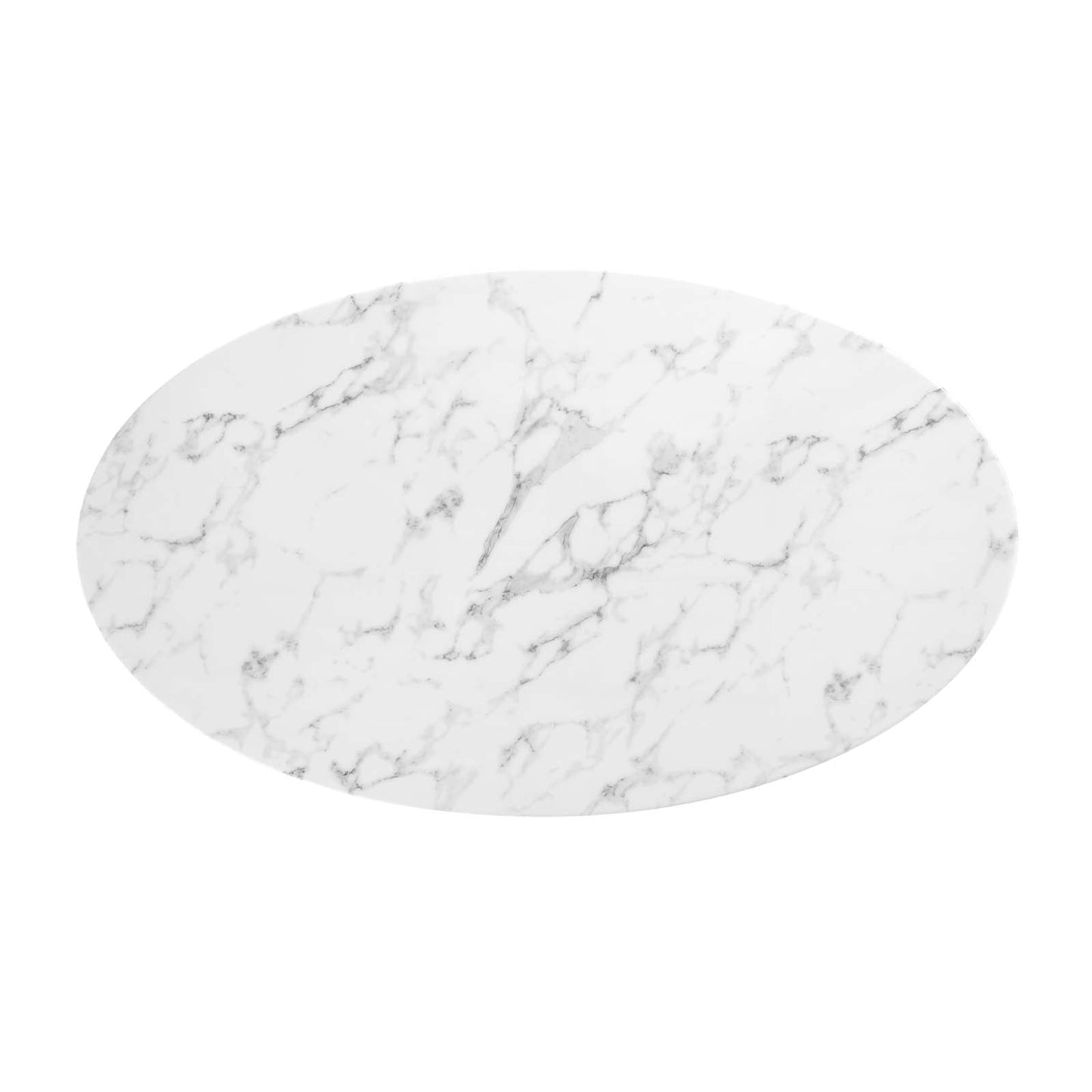 Lippa 54" Oval Artificial Marble Dining Table White EEI-1134-WHI