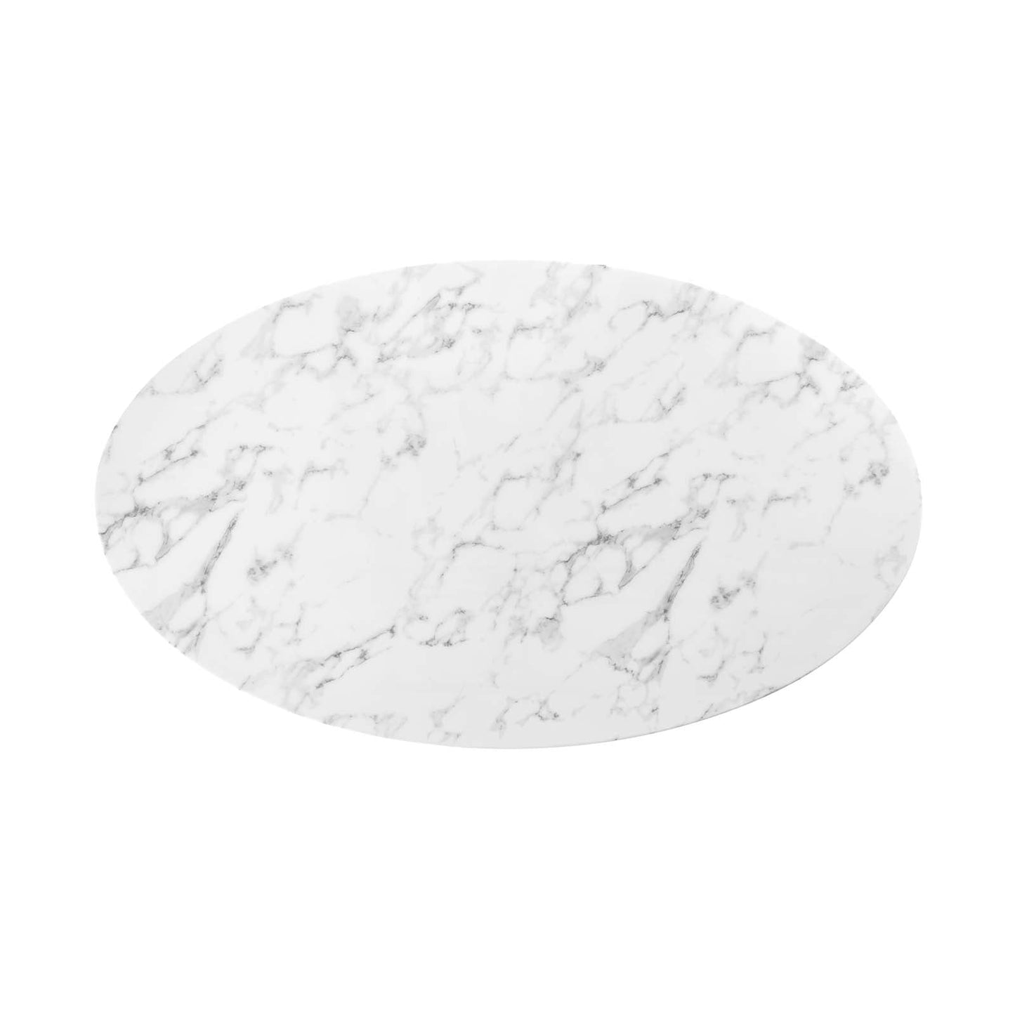 Lippa 60" Oval Artificial Marble Dining Table White EEI-1135-WHI