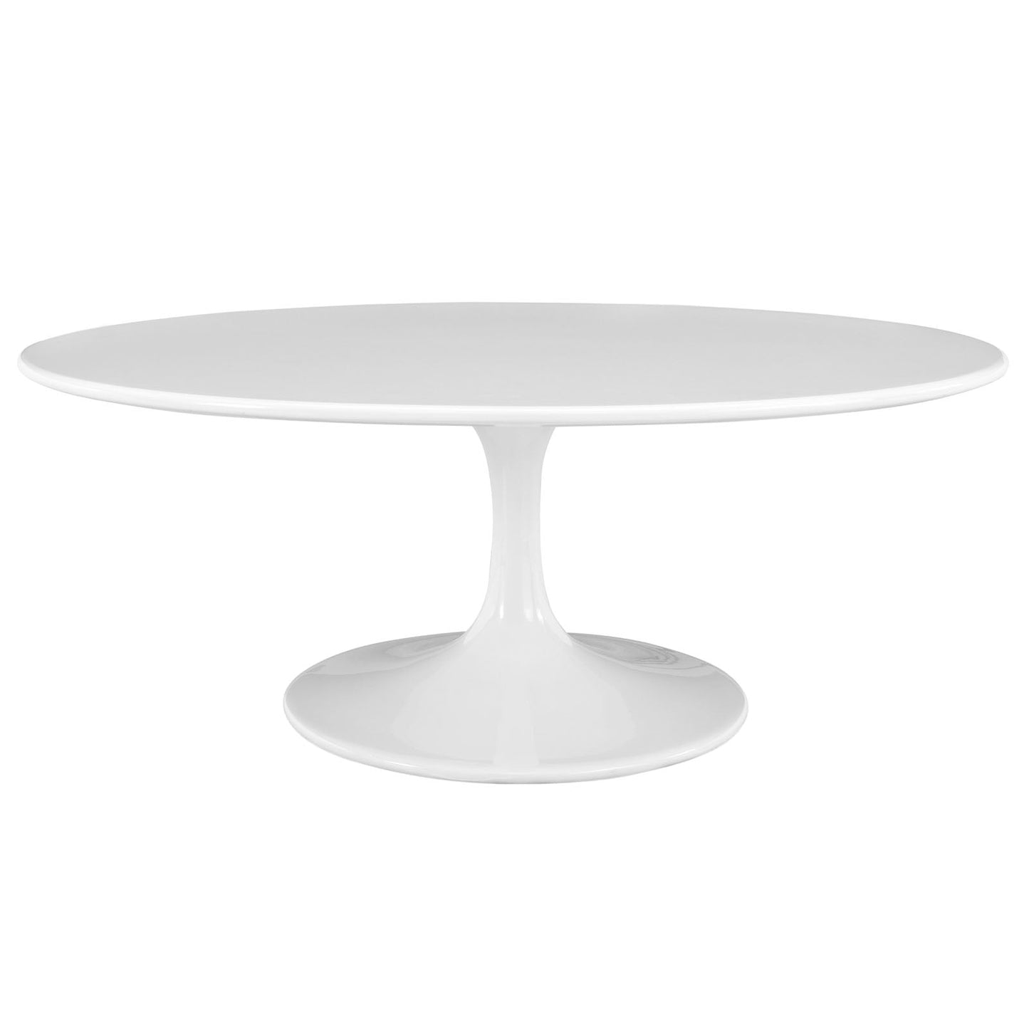 Lippa 42" Oval-Shaped Wood Top Coffee Table White EEI-1139-WHI