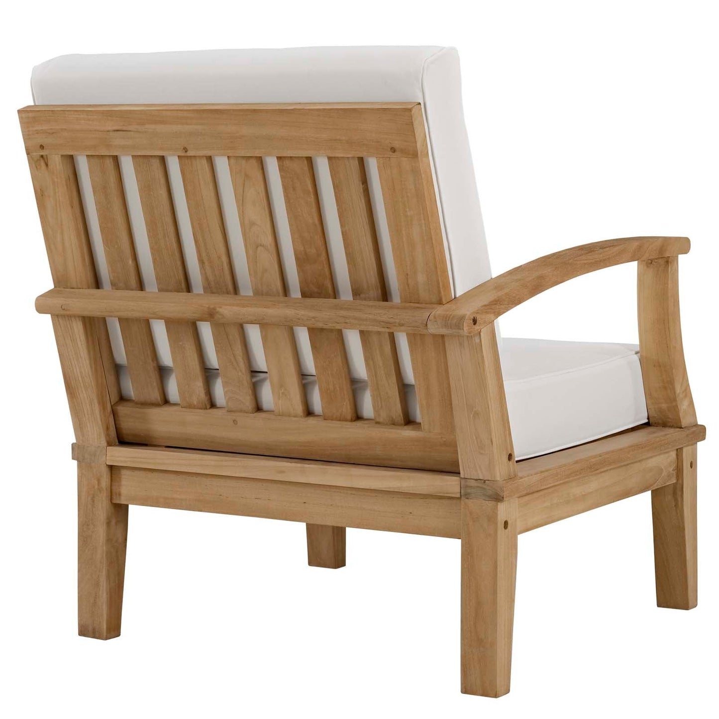 Marina Outdoor Patio Teak Left-Facing Sofa Natural White EEI-1148-NAT-WHI-SET