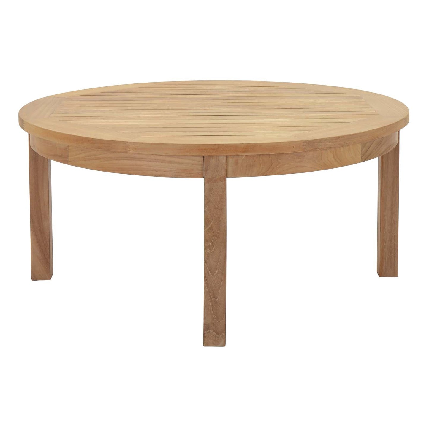 Marina Outdoor Patio Teak Round Coffee Table Natural EEI-1153-NAT