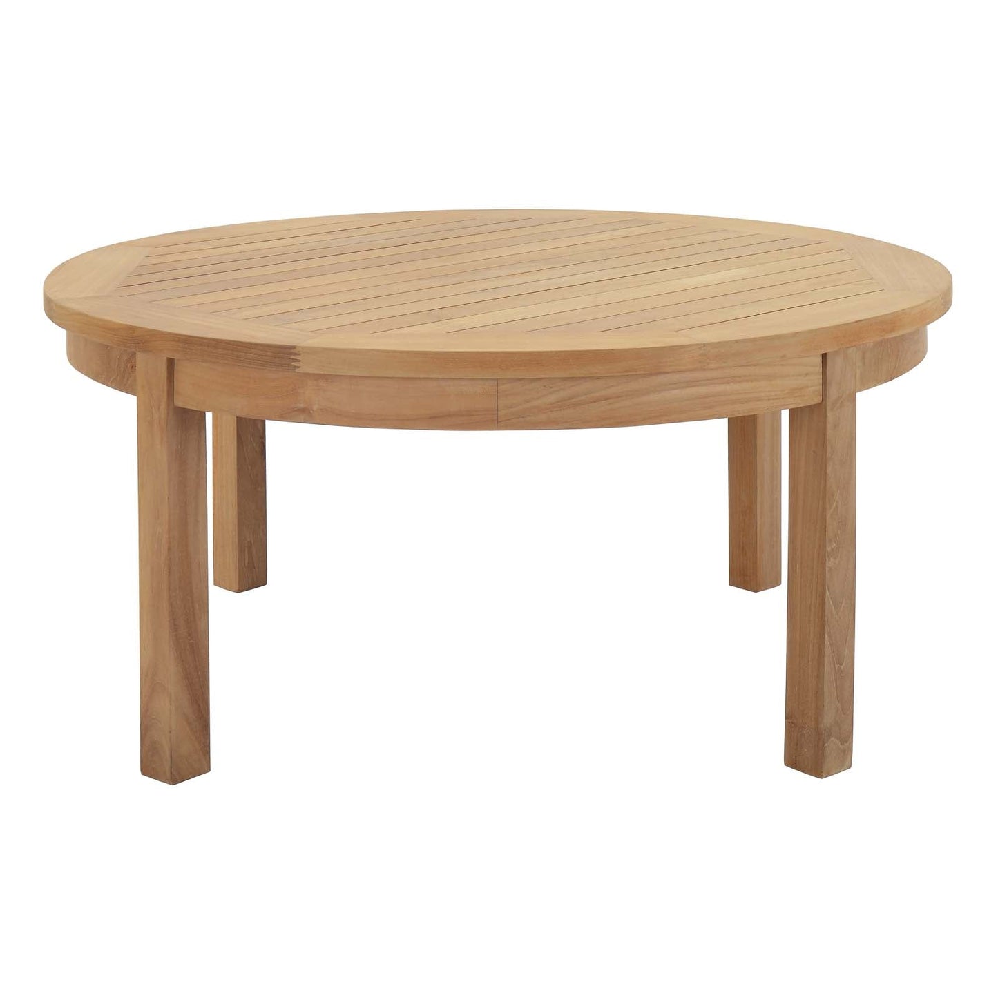 Marina Outdoor Patio Teak Round Coffee Table Natural EEI-1153-NAT