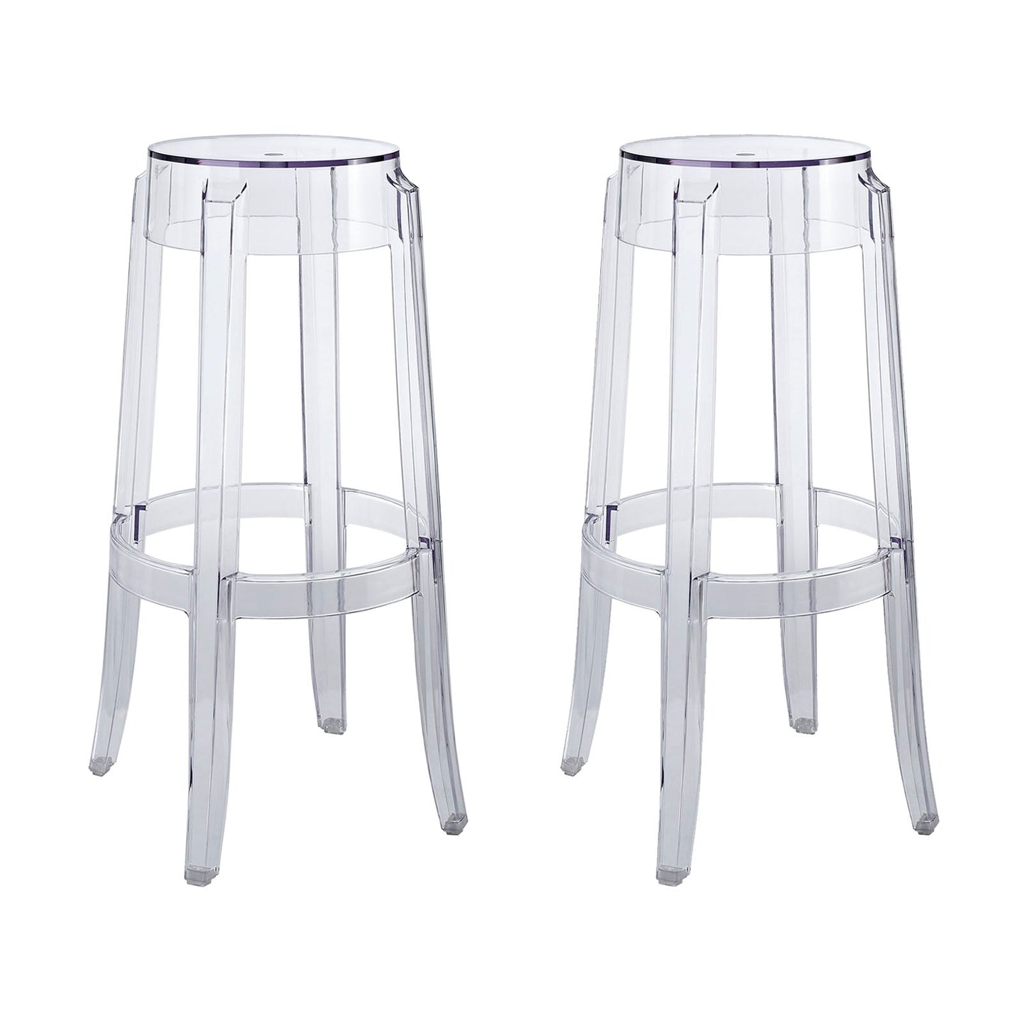 Casper Bar Stool Set of 2 Clear EEI-1264-CLR