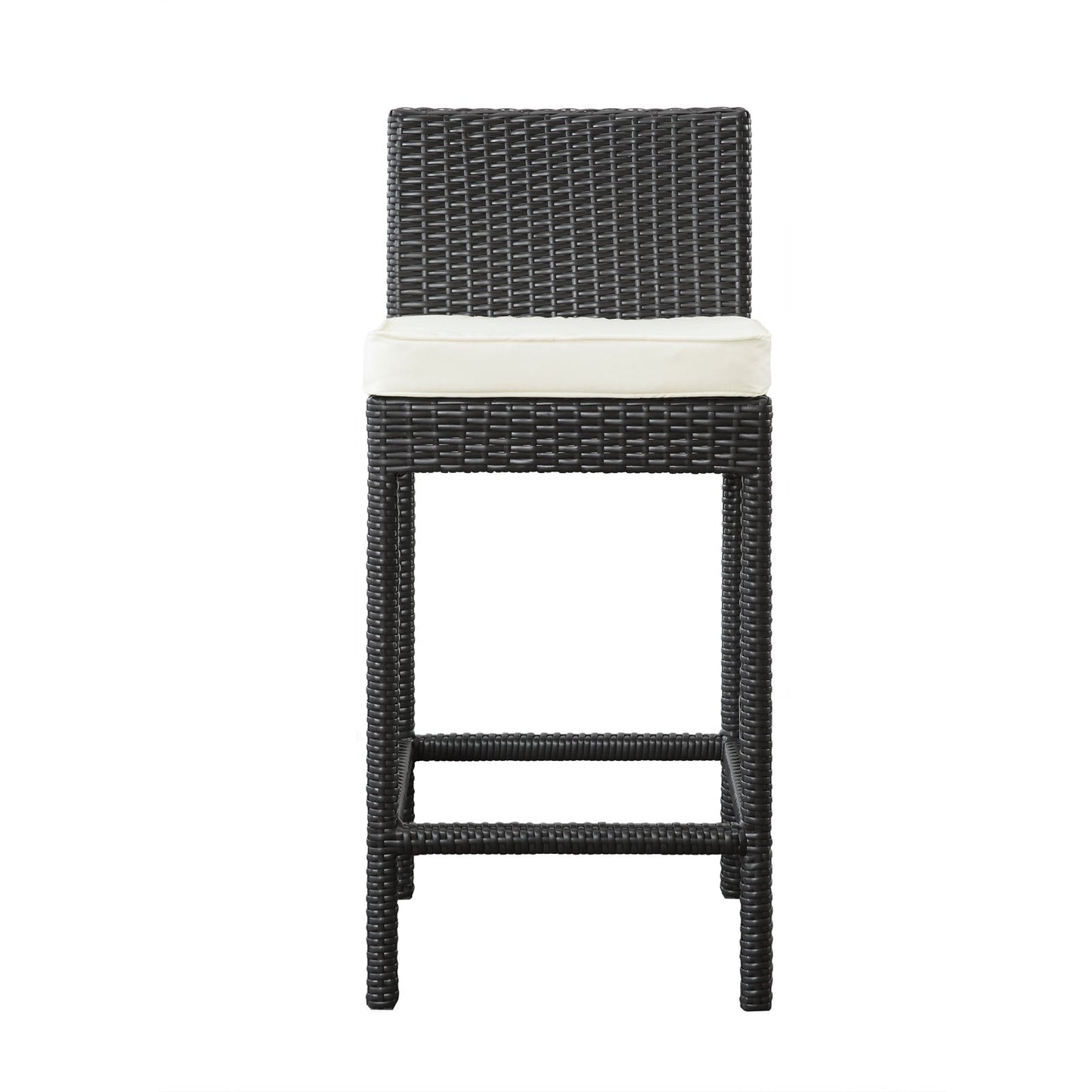 Lift Bar Stool Outdoor Patio Set of 2 Espresso White EEI-1281-EXP-WHI