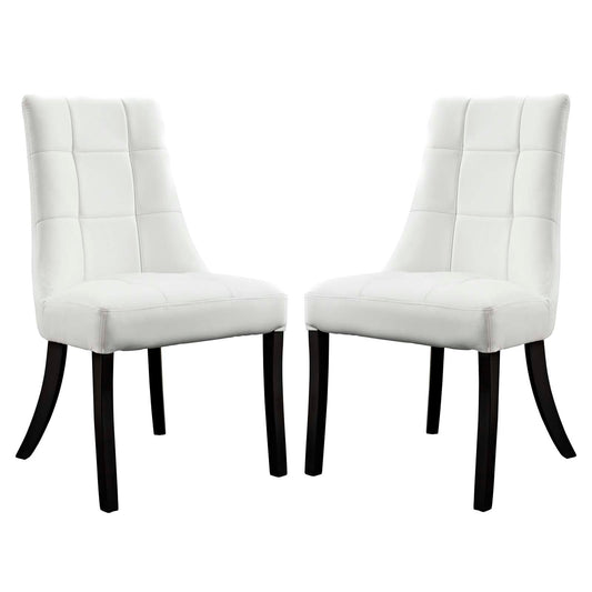 Noblesse Dining Chair Vinyl Set of 2 White EEI-1298-WHI