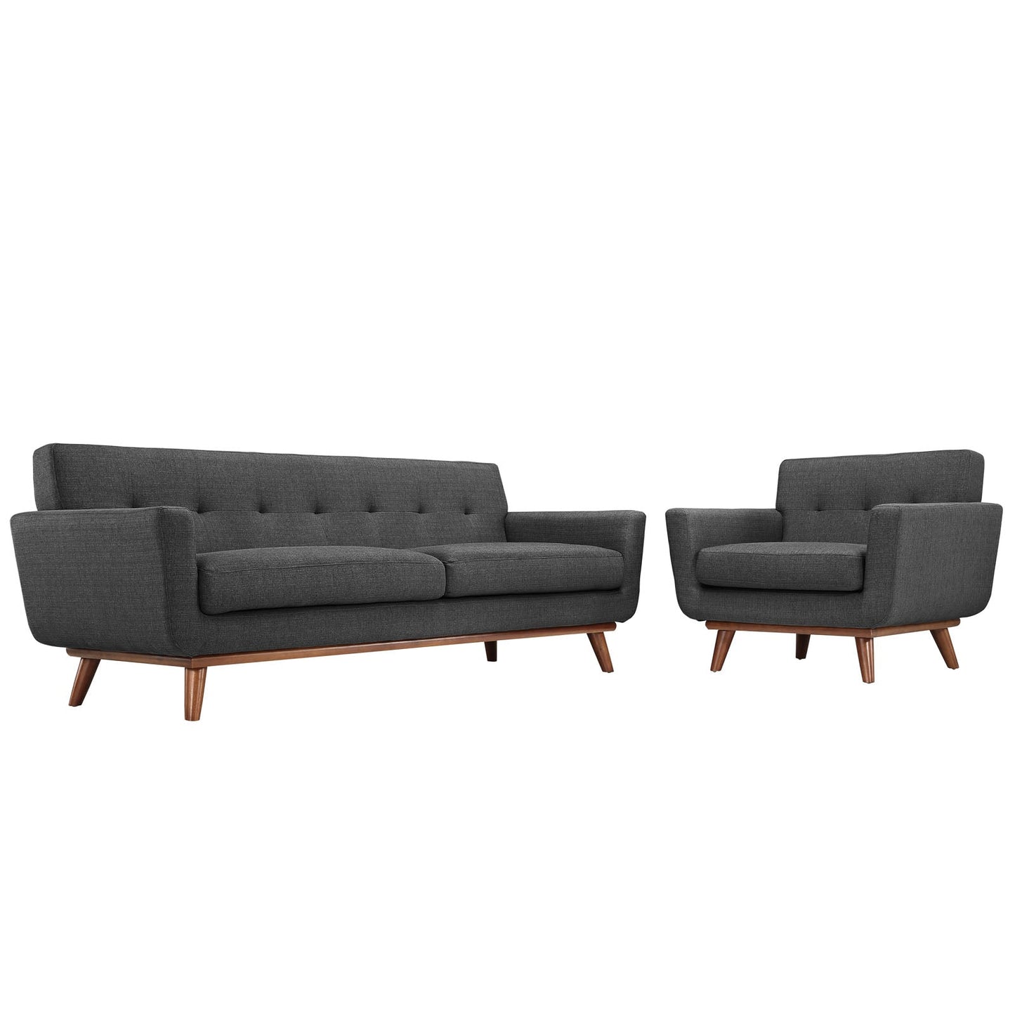 Engage Armchair and Sofa Set of 2 Gray EEI-1344-DOR