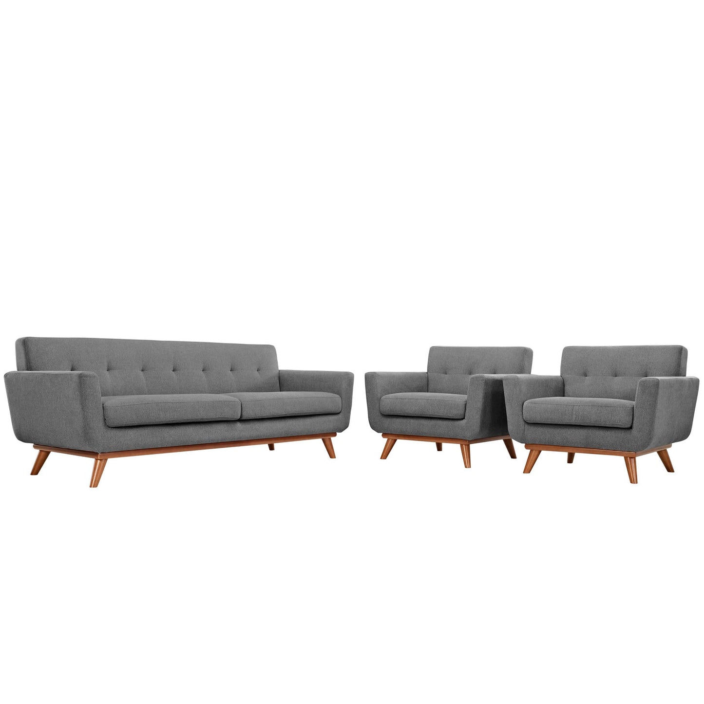 Engage Armchairs and Sofa Set of 3 Expectation Gray EEI-1345-GRY