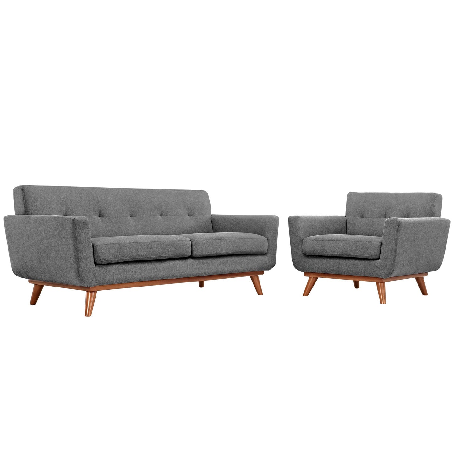 Engage Armchair and Loveseat Set of 2 Expectation Gray EEI-1346-GRY