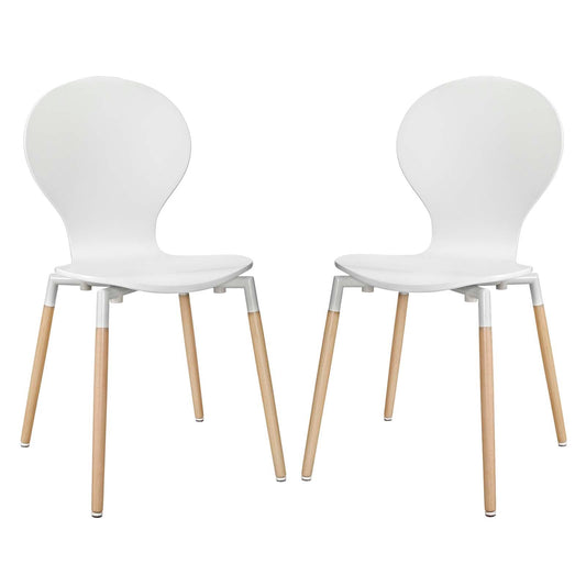 Path Dining Chair Set of 2 White EEI-1368-WHI