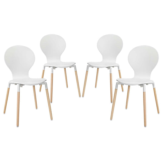 Path Dining Chair Set of 4 White EEI-1369-WHI