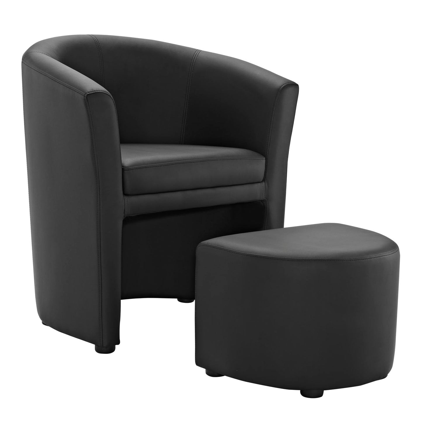 Divulge Armchair and Ottoman Black EEI-1407-BLK