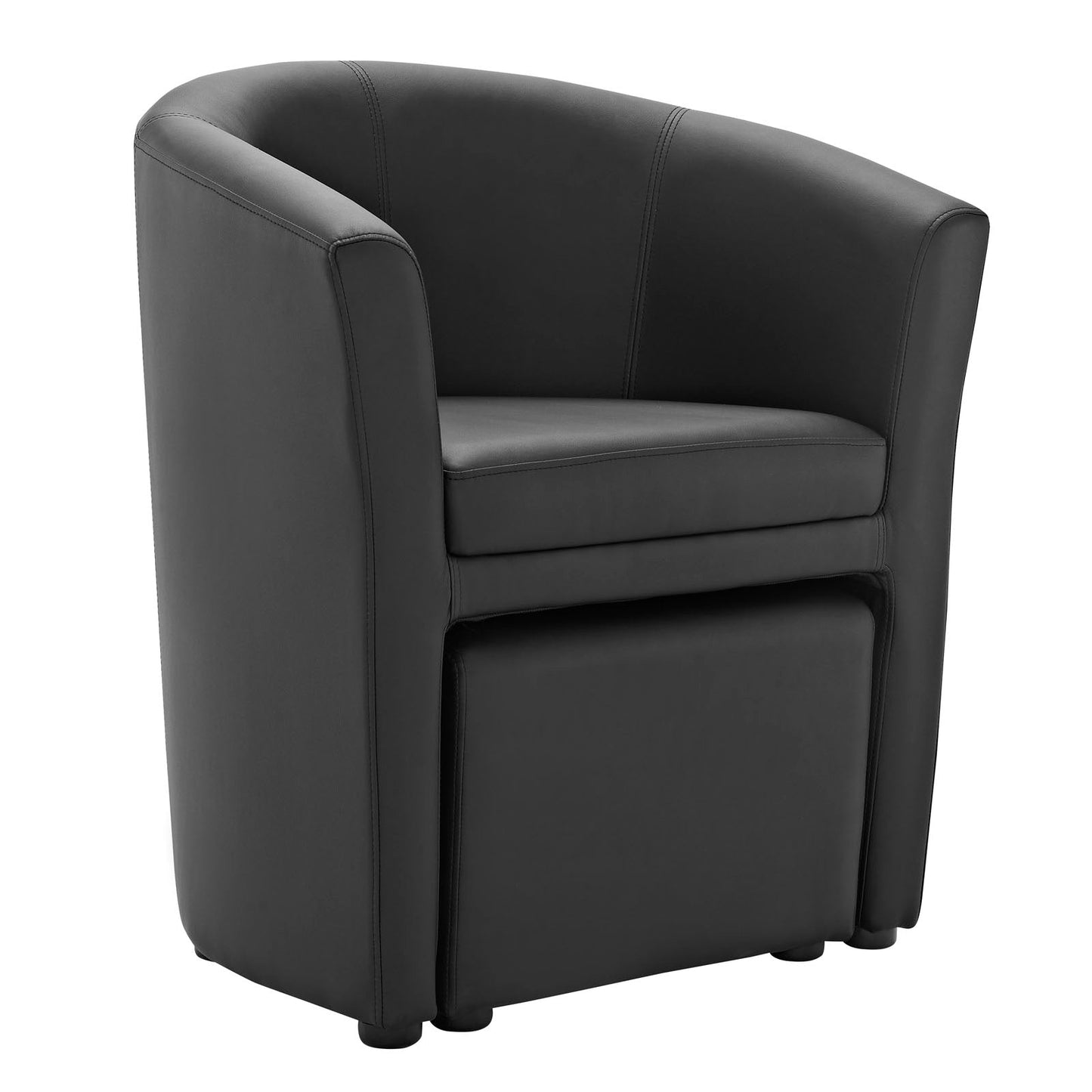 Divulge Armchair and Ottoman Black EEI-1407-BLK