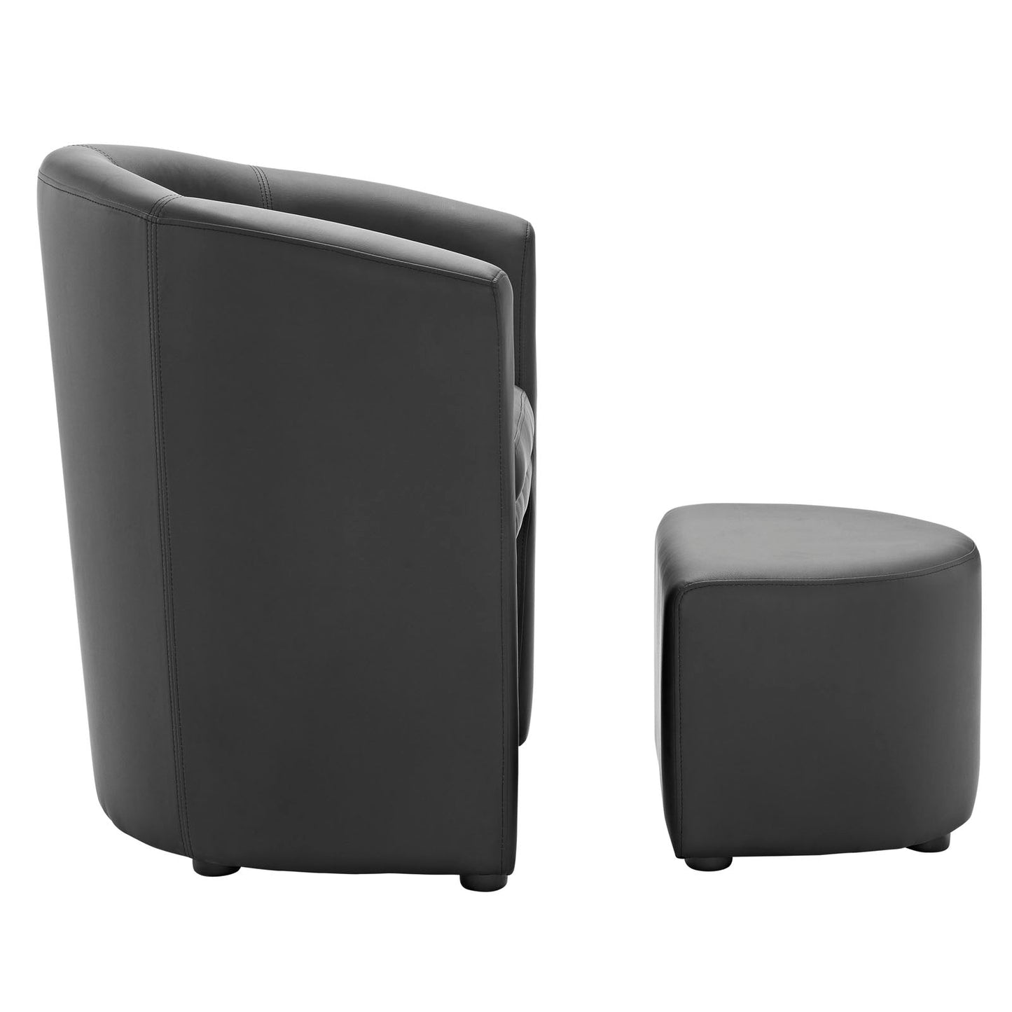 Divulge Armchair and Ottoman Black EEI-1407-BLK