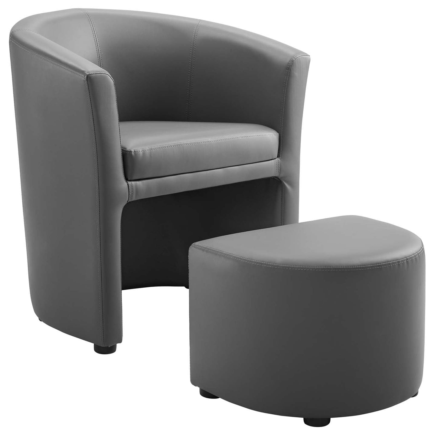 Divulge Armchair and Ottoman Gray EEI-1407-GRY