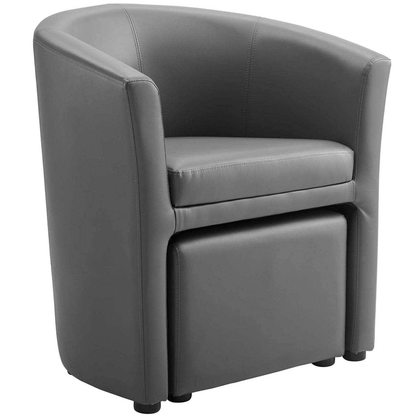 Divulge Armchair and Ottoman Gray EEI-1407-GRY