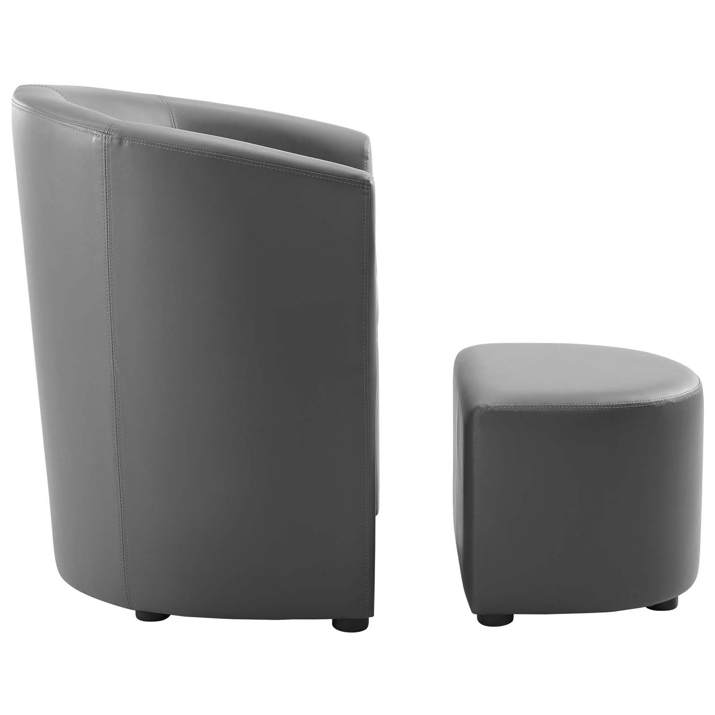 Divulge Armchair and Ottoman Gray EEI-1407-GRY