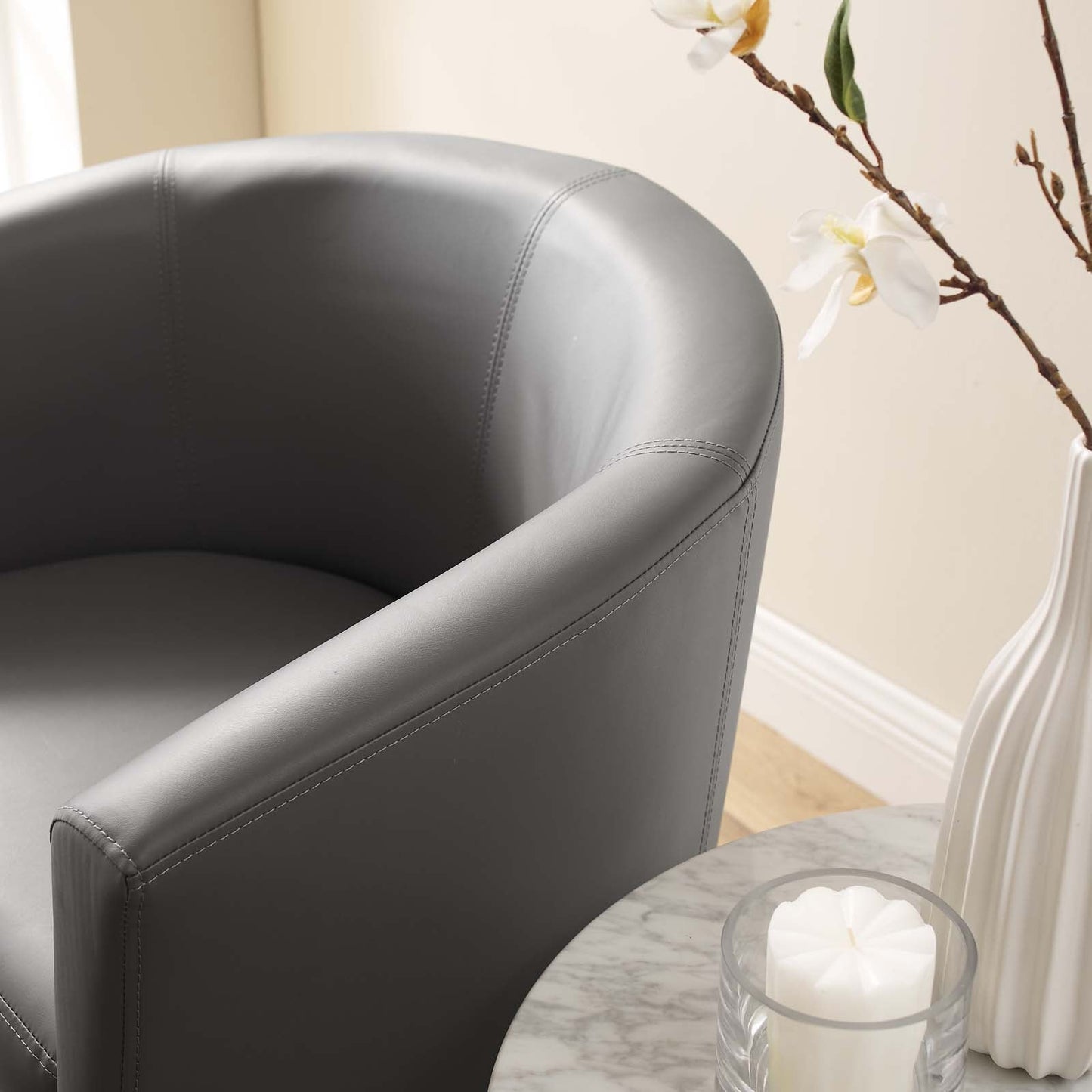 Divulge Armchair and Ottoman Gray EEI-1407-GRY