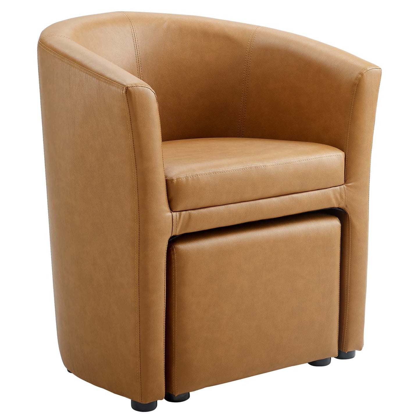 Divulge Armchair and Ottoman Tan EEI-1407-TAN