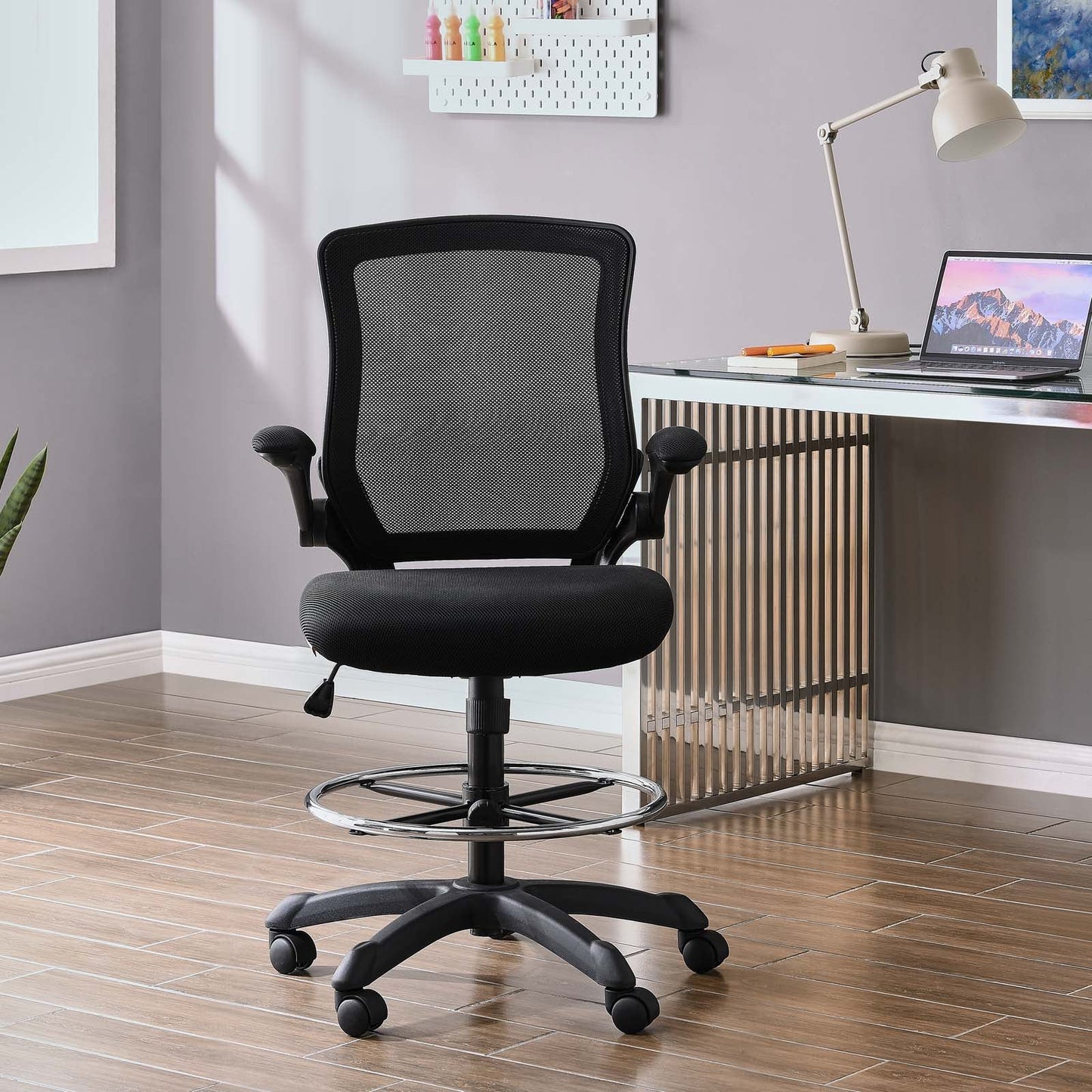 Veer Drafting Chair Black EEI-1423-BLK