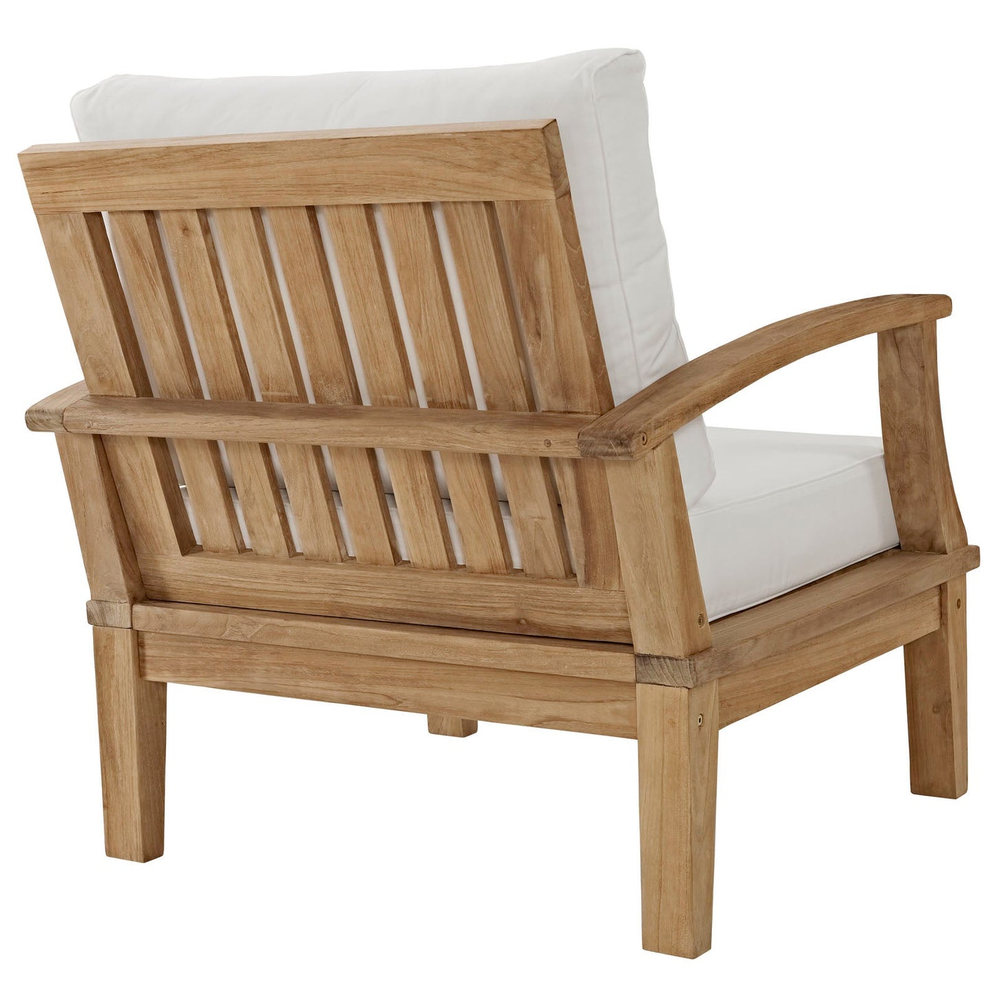 Marina 3 Piece Outdoor Patio Teak Set Natural White EEI-1475-NAT-WHI-SET