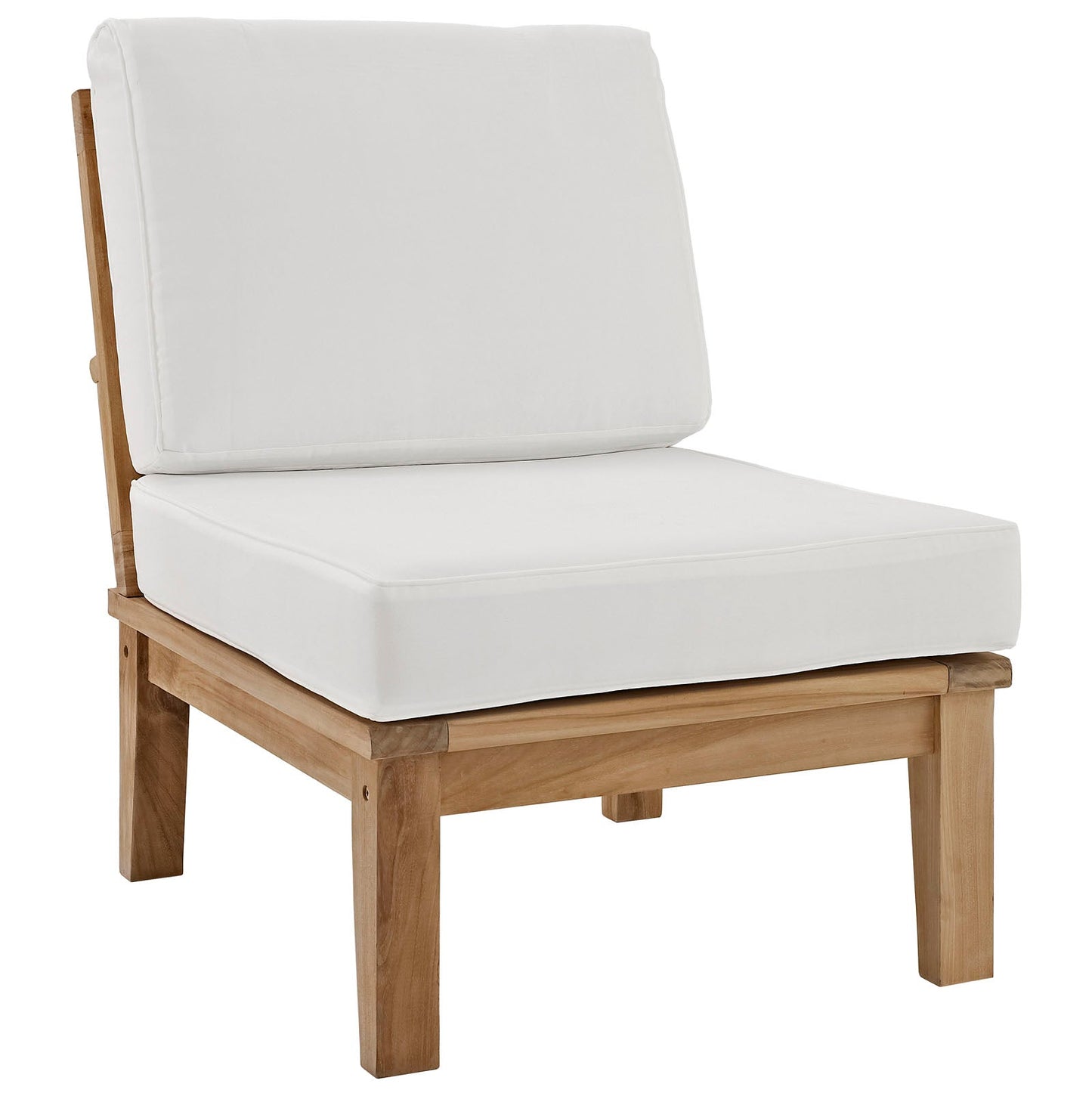 Marina 5 Piece Outdoor Patio Teak Set Natural White EEI-1477-NAT-WHI-SET