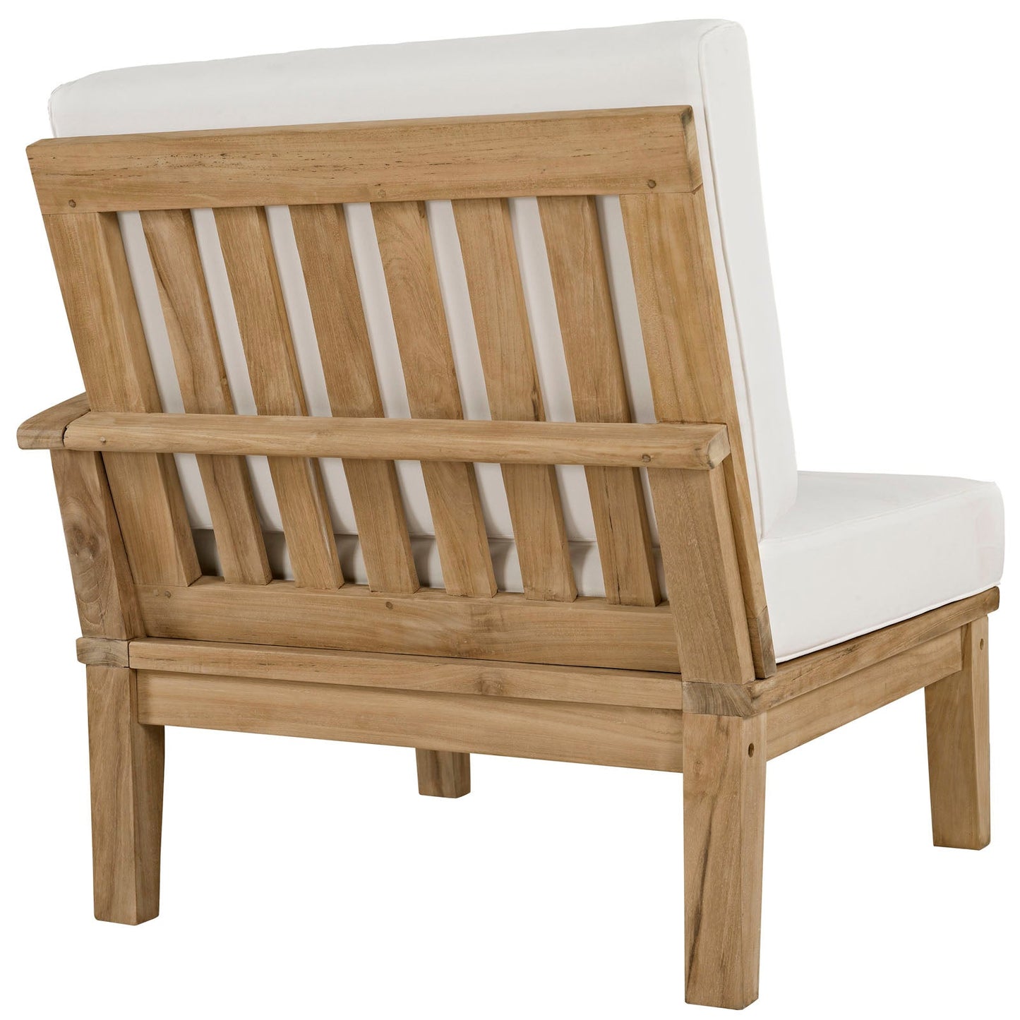 Marina 5 Piece Outdoor Patio Teak Set Natural White EEI-1477-NAT-WHI-SET