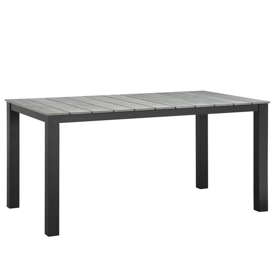 Maine 63" Outdoor Patio Dining Table Brown Gray EEI-1508-BRN-GRY