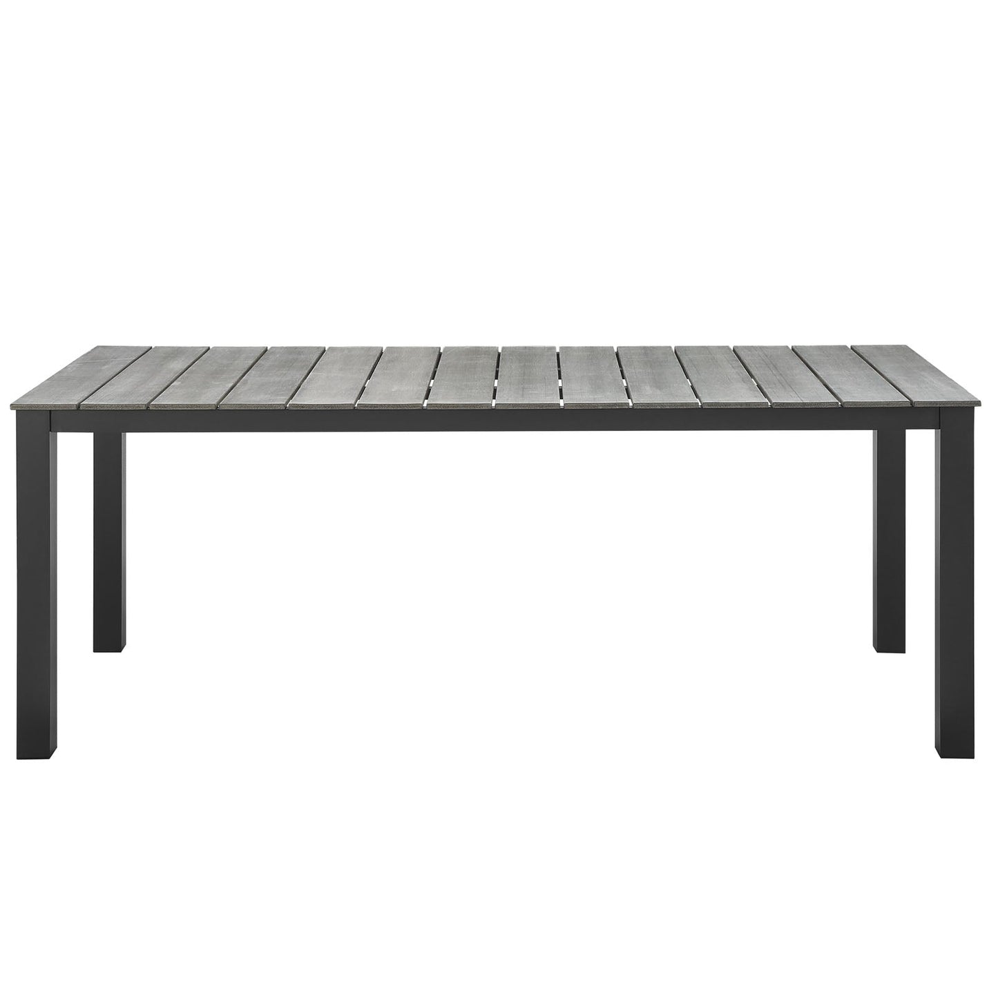 Maine 80" Outdoor Patio Dining Table Brown Gray EEI-1509-BRN-GRY