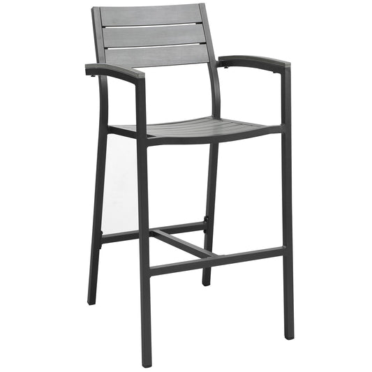 Maine Outdoor Patio Bar Stool Brown Gray EEI-1510-BRN-GRY