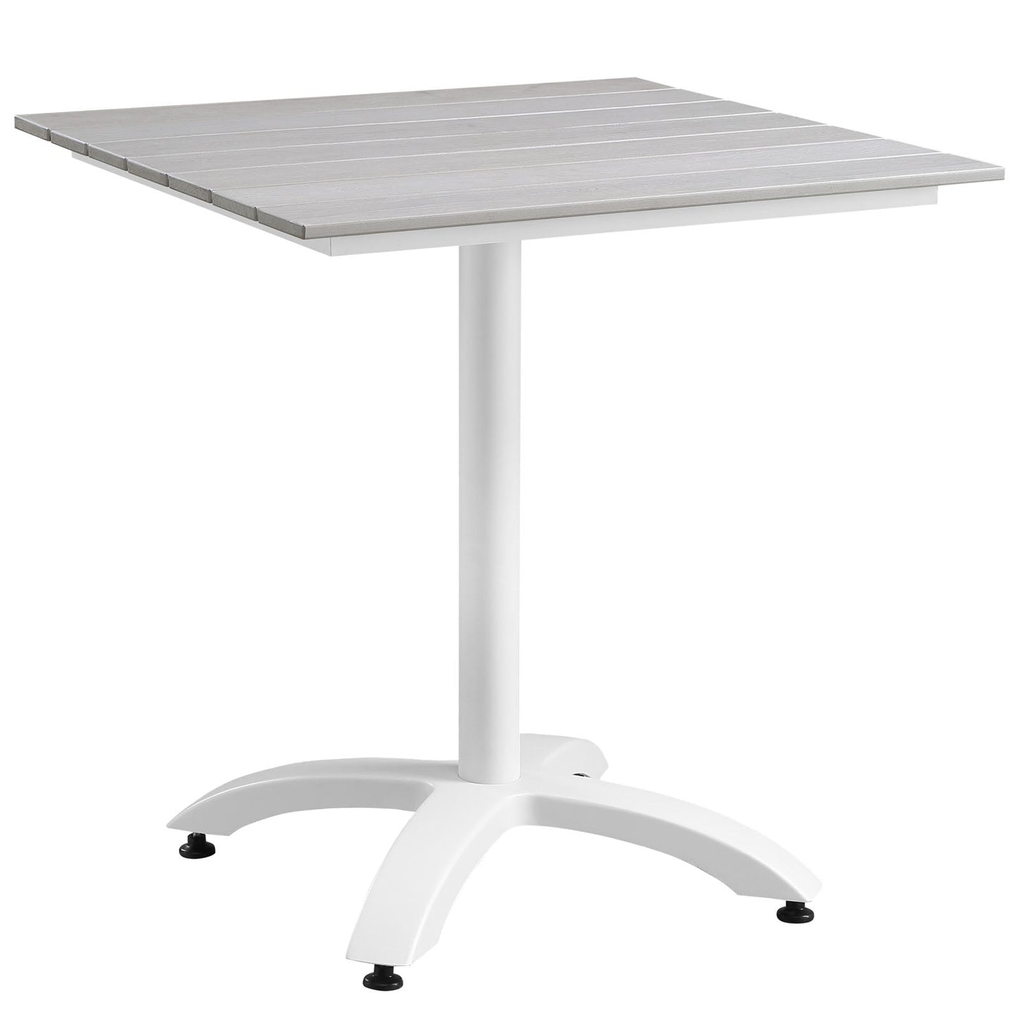 Maine 28" Outdoor Patio Dining Table White Light Gray EEI-1514-WHI-LGR