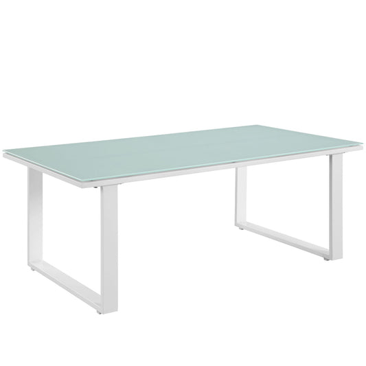 Fortuna Outdoor Patio Coffee Table White EEI-1516-WHI-SET