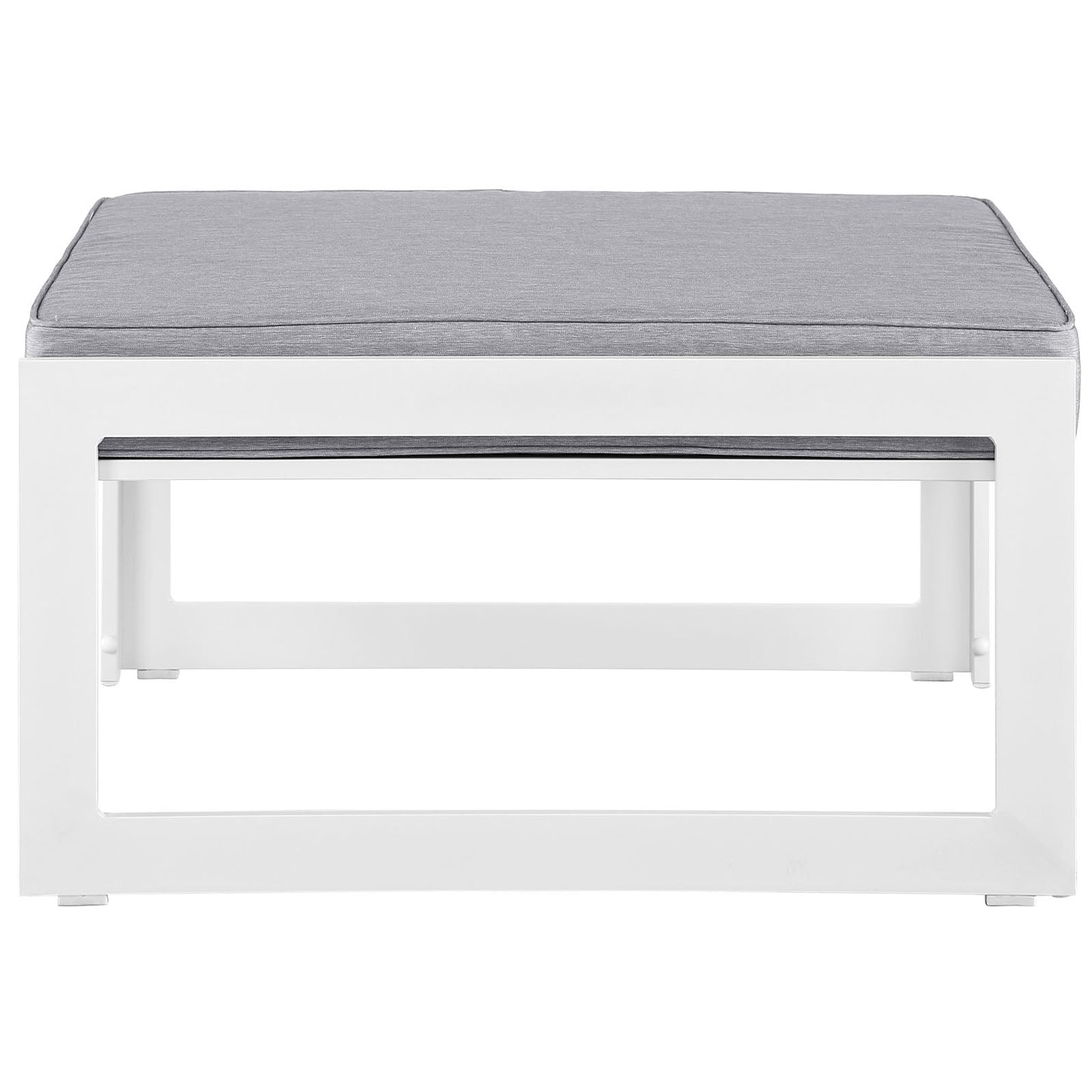 Fortuna Outdoor Patio Ottoman White Gray EEI-1521-WHI-GRY